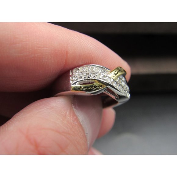 Size 6 Sterling Silver Evelynn & Richard Diamond Name Band Ring Vintage - Picture 2 of 9